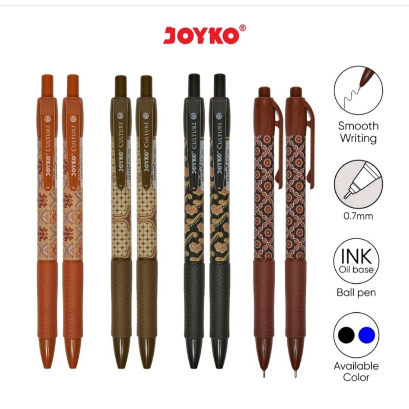 

Pulpen Pena Ball Pen Joyko BP-184 Culture 1 Pack 12 Pcs 0,7 mm