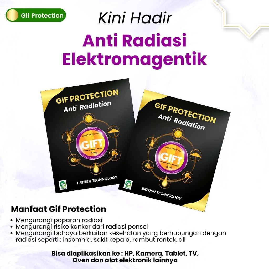 Anti Radiasi / anti radiasi Hp / anti radiasi komputer atau laptop / elektromagnetik/ Gif protection