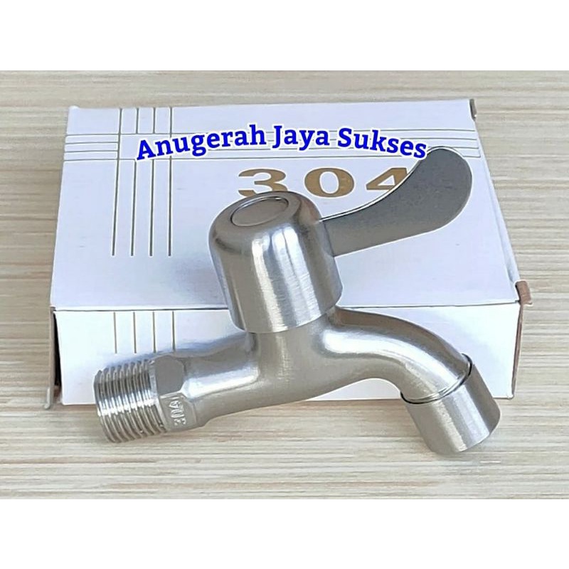 keran air stainles sus 304 murah/keran air dinding/keran taman/ keran stainless/ keran air ½ inchi