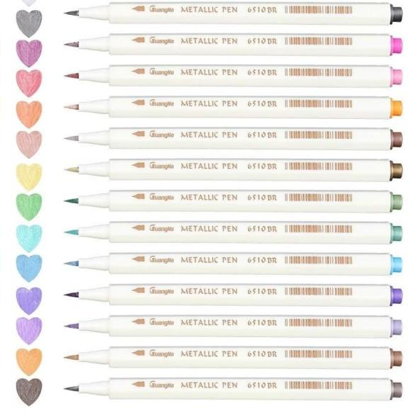 

GuangNa Metallic Brush Pen Set 15 (6510-15BR)