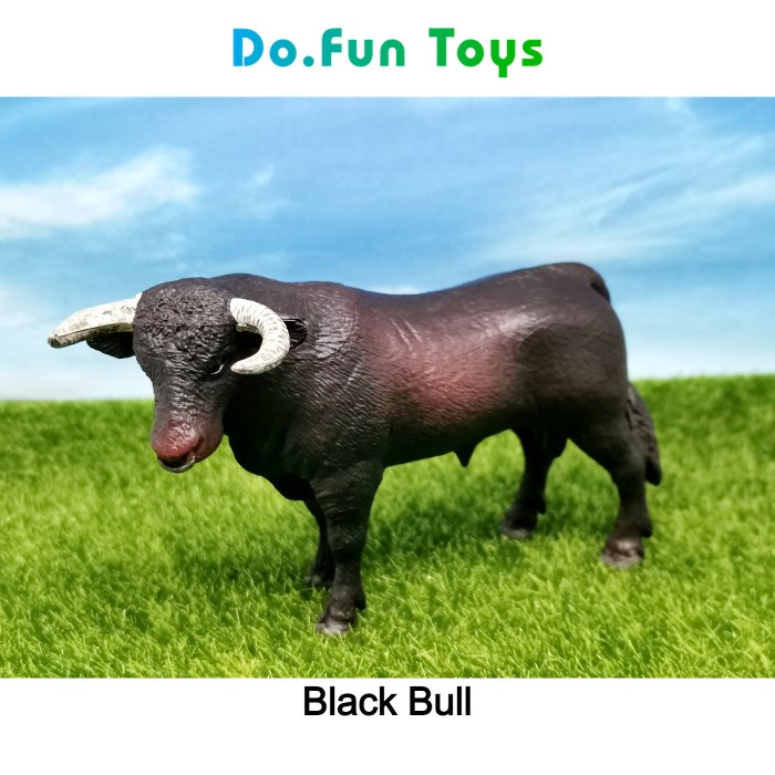 Black Bull Animal Figure/ Miniatur Binatang Banteng Hitam