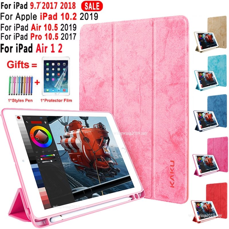 Case Bahan Silikon Dengan Baki Pena Untuk iPad 10.2 inch 8th gen A2270 air 4 10.9 A2316 2020 pro 11 pro 12.9 10.5 iPad air2 iPad 6th gen 9.7 Mini 45