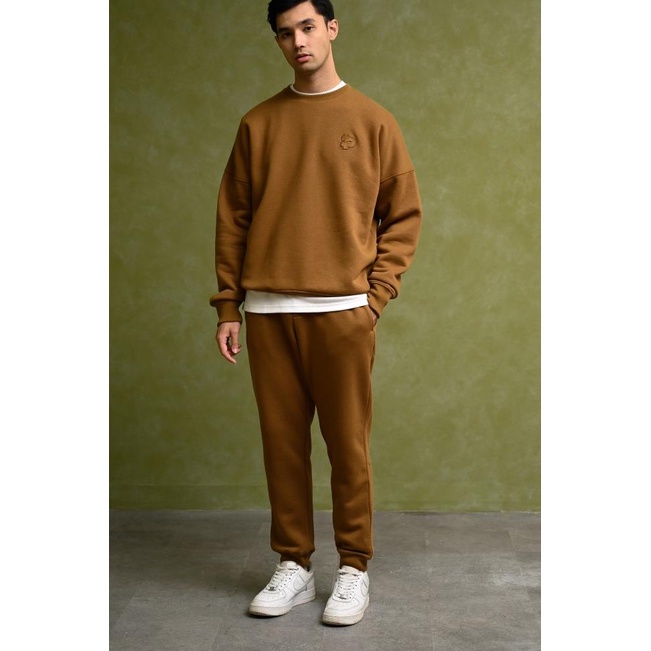 SWEATER PREPP STUDIO PREPP SIGNATURE SWEATSHIRT BROWN - S