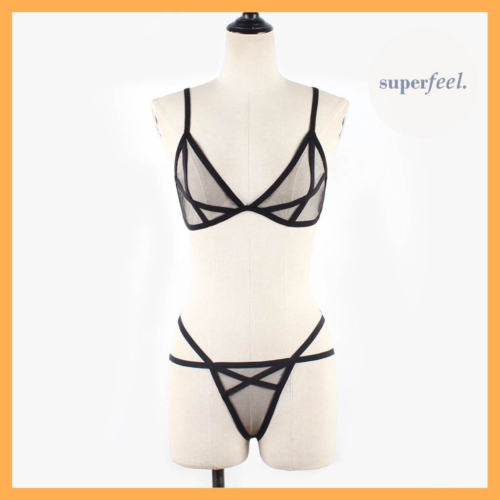 HOT DEALS SFL LINGERIE BIKINI SET TRANSPARAN WANITA PEREMPUAN PREMIUM CD KOLOR BH BRA SEXY SEE