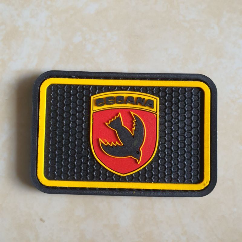 patch rubber logo gegana kotak lis kuning / polisi / polri / police / tempelan emblem karet velcro