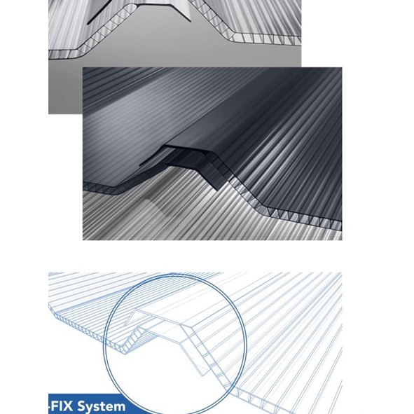 Twinlite greca atap genteng polycarbonate pvc 6mm - Clear/Transpara