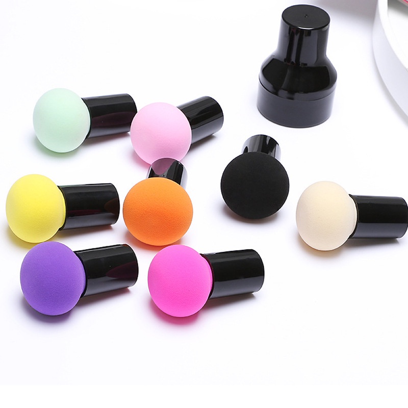 AZAHRA Spons Make Up Jamur Beauty Blender Bulat Gagang Makeup Tools Mushroom Blend Sponge Handle Murah Import