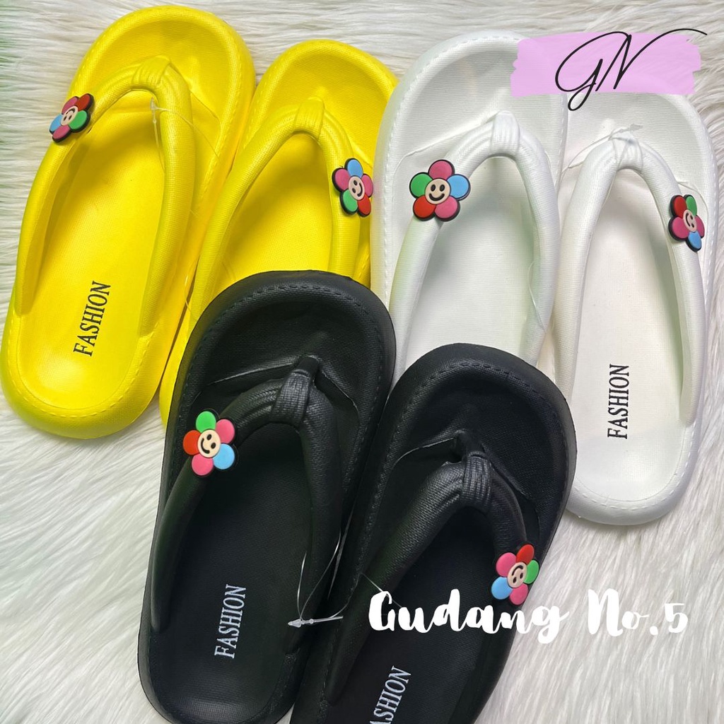 GN-2612-3 Sandal Jepit Fashion Wanita Motif Bunga Import EVA Rubber