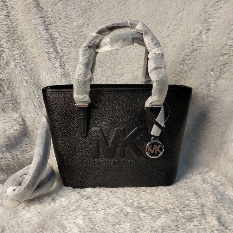 TAS WANITA MK JET SET TRAVEL XS TOTE BLACK LEATHER