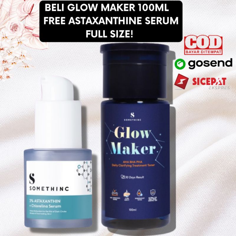 FREE ASTAXANTHINE FULL SIZE (GOSEND/COD) SOMETHINC GLOW MAKER AHA BHA PHA DAILY CLARIFYING TREATMENT TONER GRATIS 3% Astaxanthin + Chlorelina Serum - SERUM ANTI KERUTAN DAN MATA PANDA