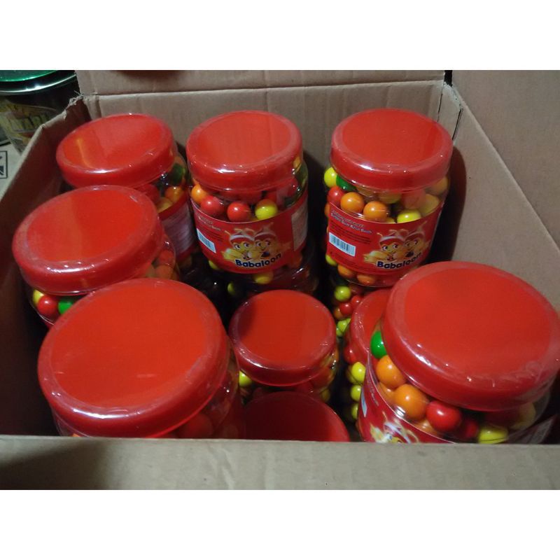 Perko_Lumintu 1Toples Permen Karet Babalon Bulat Warna-Warni