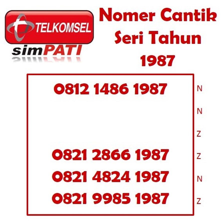 Nomor cantik simpati Telkomsel 4G lte nomer kartu perdana tahun 1987