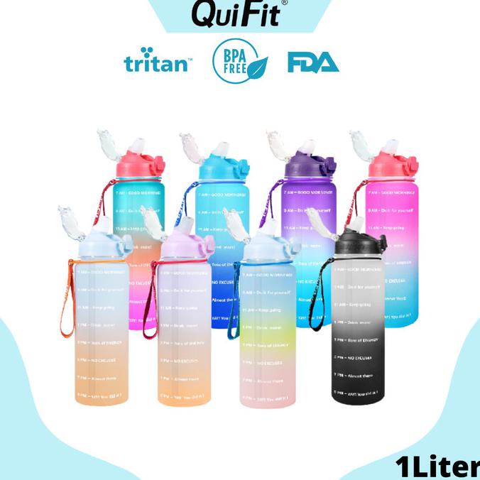 QUIFIT - [1LMG] Botol Minum Tritan Motivasi 1L 100% BPA Free