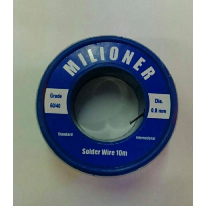 Timah Solder Merek MILIONER 0,8mm panjang 10meter