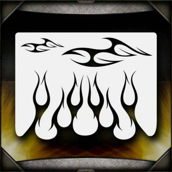 stencil airbrush motif flames