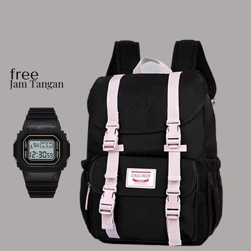10.10DISTRO Klub New Arrival - Tas Sekolah IAC Backpack Up to - Tas Pria Tas Wanita Daypack SD SMP SMA /Ransel Double Decker-Kantong Anak-Tas Sekolah Anak Perempuan-Tas Korean Style Wanita-Tas Sekolah Remaja -Tas Ransel  COD-Hitam Free Jam tngan