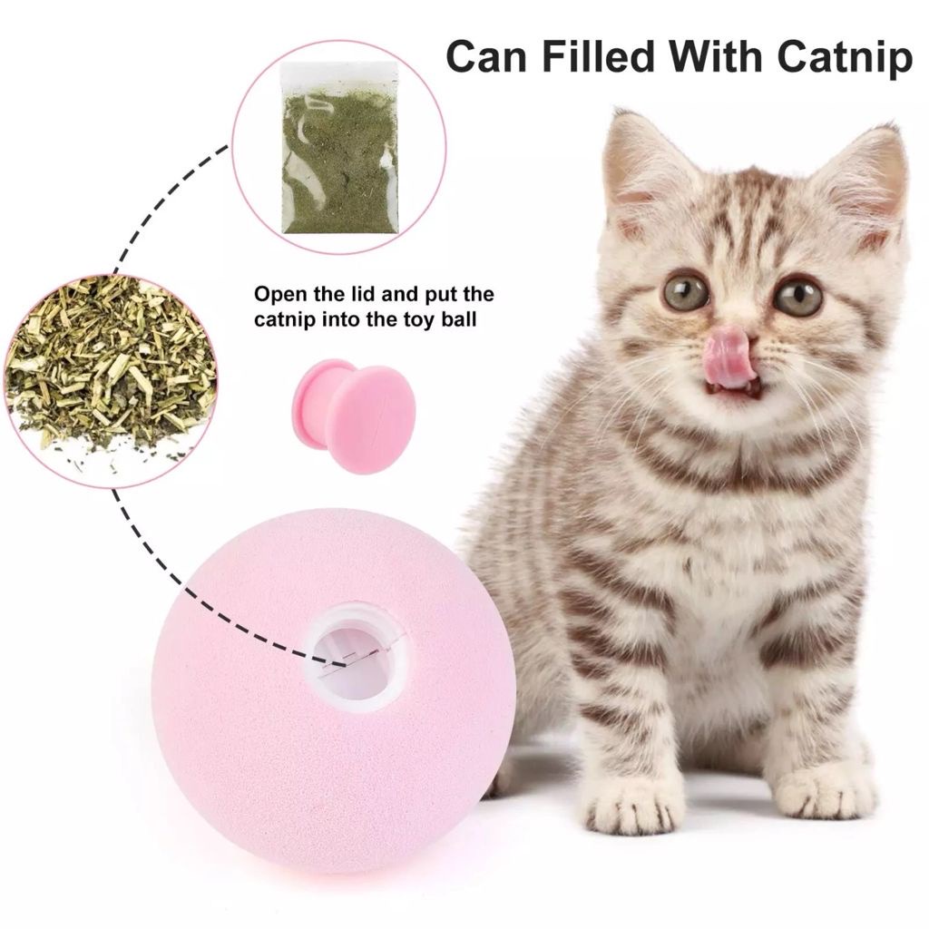 Pet’ oPedia  Animal Sounds Ball Mainan Bola untuk Kucing Bersuara Binatang + Dapat Diisi Catnip