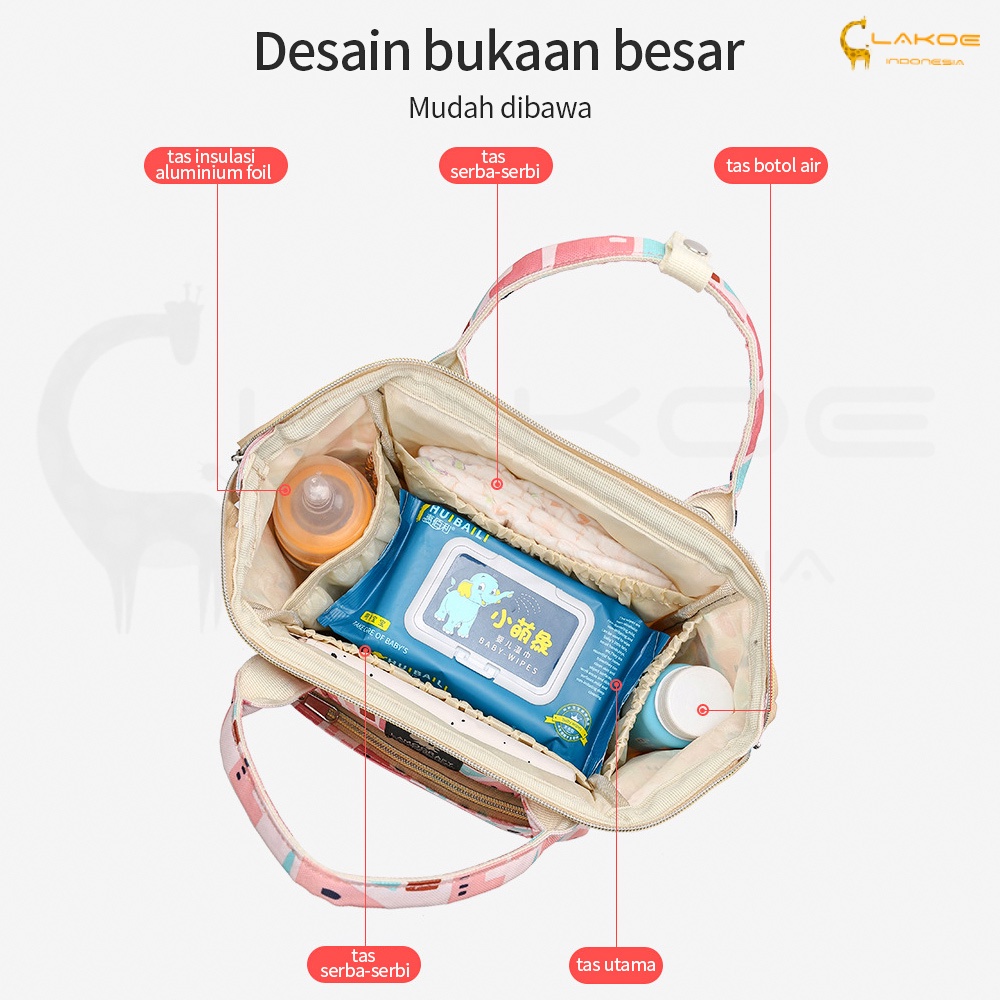 LAKOE Tas Bayi Multifungsi diaper bag / tas Perlengkapan bayi