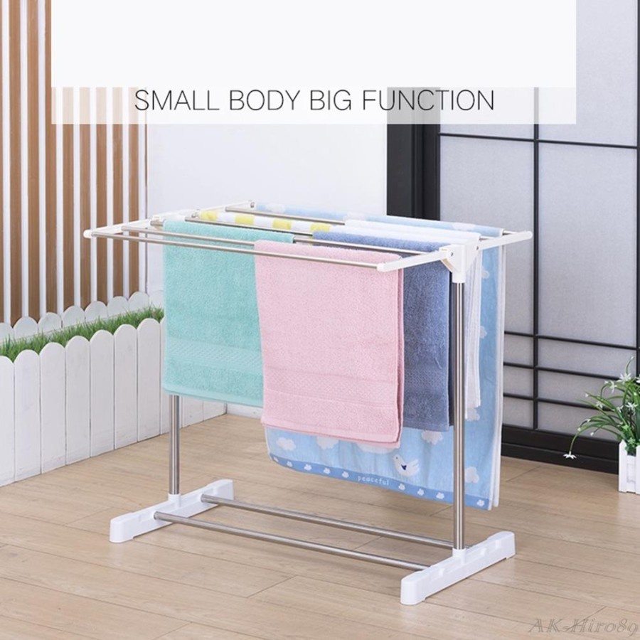 TURUN HARGA Jemuran Handuk Minimalis 79x50x82 cm Rak Jemuran Baju Bayi Rak Jemuran Handuk Menara Bayi Kaos Kaki Kain Gantung Berdiri Sutera99