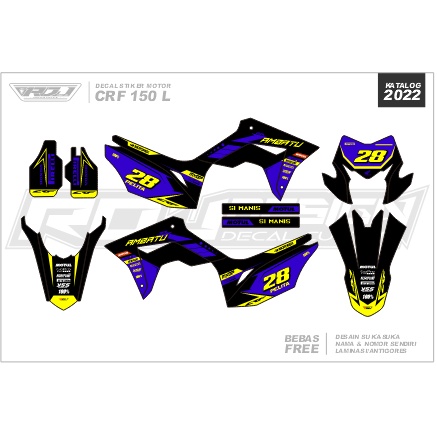 DECAL STIKER CRF 150 L (013) DEKAL STICKER FULLBODY 2017 2018 2019 2020 2021 2022 2023 2024 2025 202