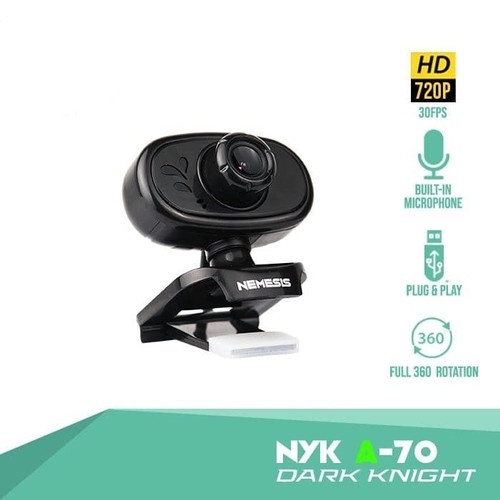 Webcam NYK Nemesis A70 Dark Knight - 720P Full HD Glass