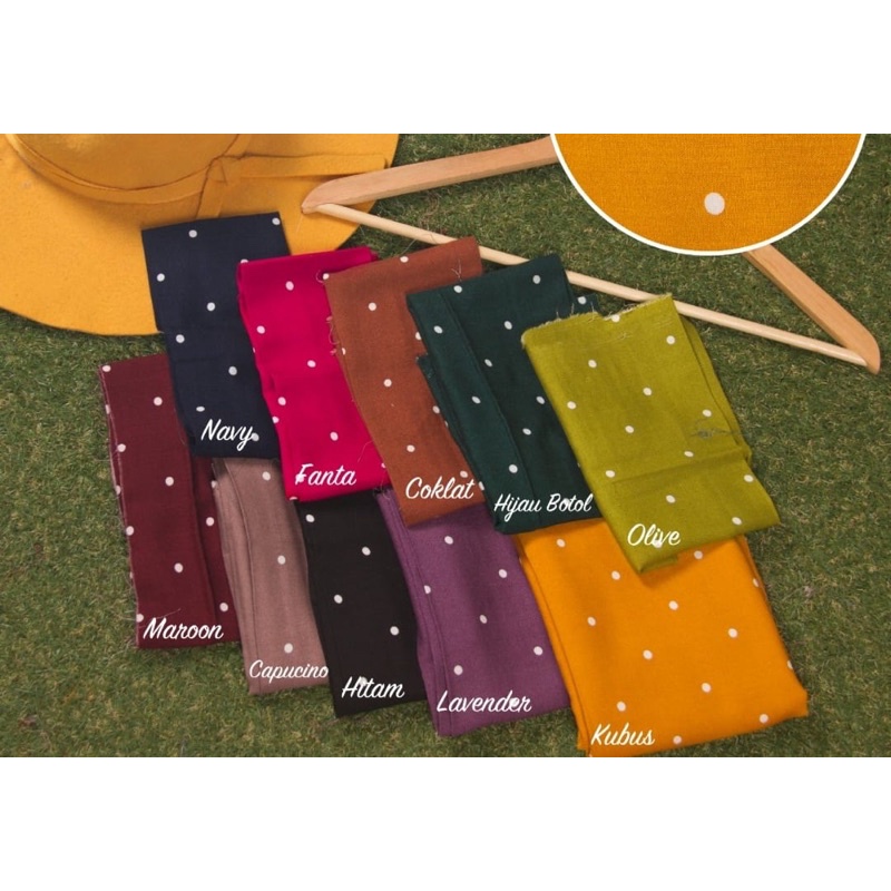 bahan kain katun rayon viscose premium motif polkadot