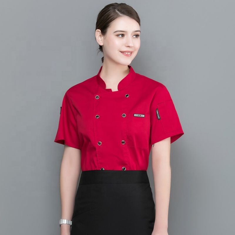 Baju Koki Baju Chef Seragam Koki Seragam Chef Kemeja Koki Kemeja Chef Jacket Lengan Pendek Unisex