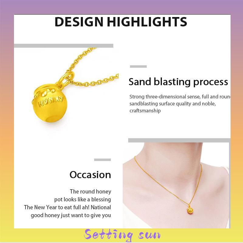 Kalung Winnie-the-Pooh Alloy Bahan Kartun Lucu Korea Gaya Aksesori Fashion TN