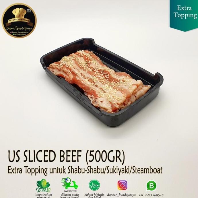 

Baru! Extra Topping Slice Beef 500Gr Untuk Shabu Shabu (Halal Food) Aice.Kila
