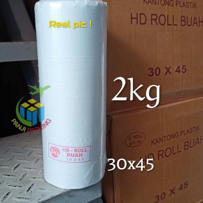 

Kantong Buah Sayur Telur Plastik Fotocopy HD Rol 30x45 supermarket 2kg