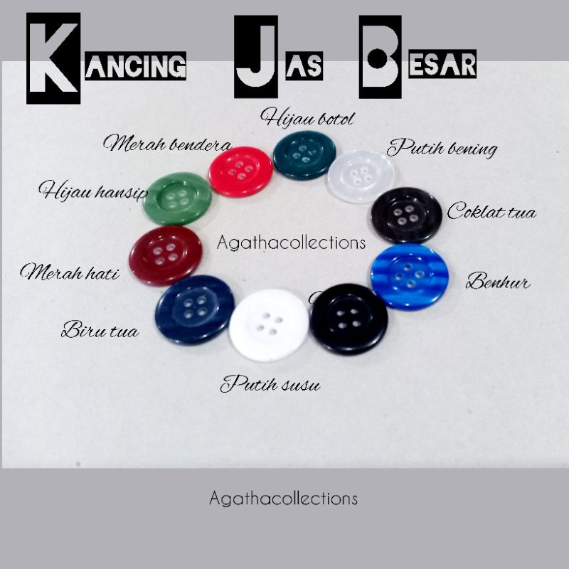 GROSIR KANCING JAS BESAR / KANCING CELANA 32 (2 cm) per gross