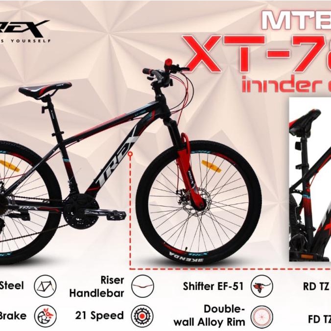 HEMAT Sepeda Gunung MTB 26 TREX XT 780 21Speed