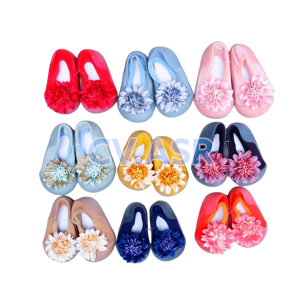 Sepatu Bayi Perempuan Skidders PreWalker Anti Slip Motif Big Flower Bunga