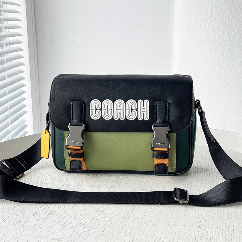 [Instant/Same Day]27cm  Coach 8128  9962  Men's New Postman Bag  Olay men's bag Classic logo TRACK messenger bag shoulder bag  ycb