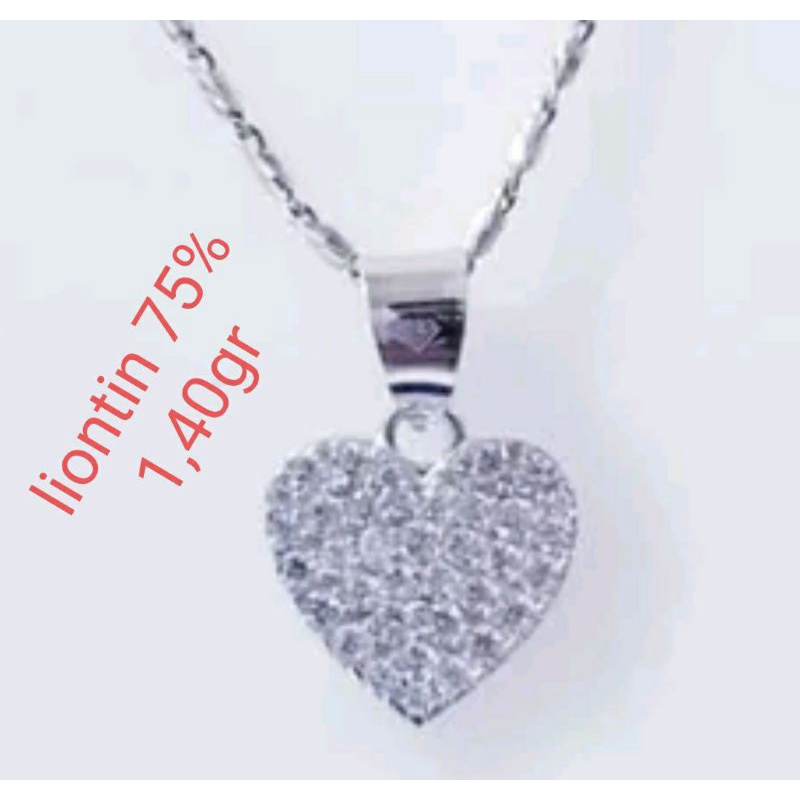 Liontin love emas putih kadar 75 persen 1.40 gram