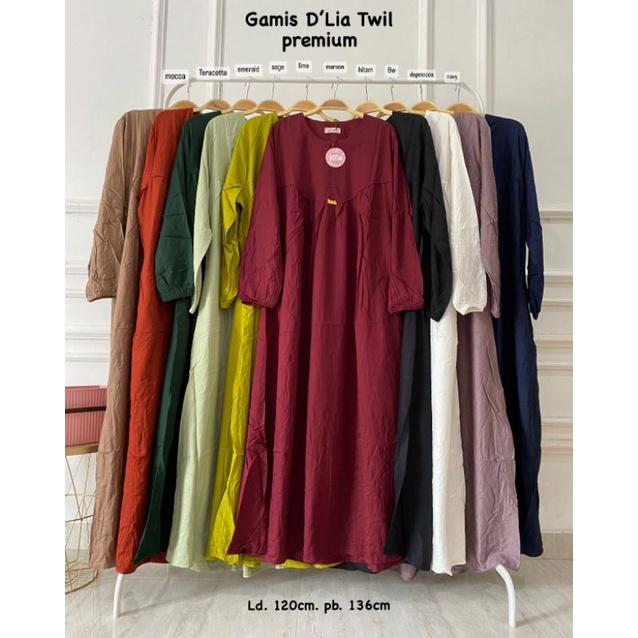 BISA COD || Gamis D’LIA Rayon Twill