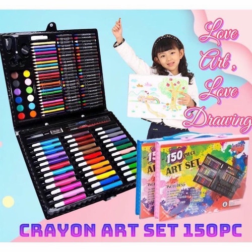 Jumbo Crayon Set 150 Pcs Kerayon Mewarnai Lengkap Set Pinsil Mewarnai Set Pensil Warna Anak Anak Set