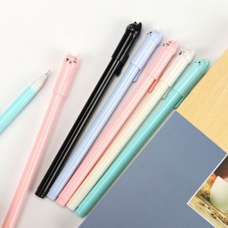 

Pena Karakter Meow Kucing Lucu Pulpen Karakter Gel Imut Pulpen Gel pink