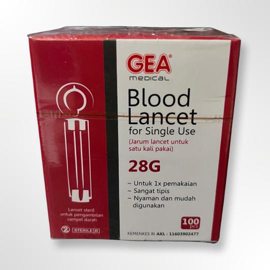 BLOOD LANCET 28G GEA JARUM LANCET AMBIL TEST DARAH 28G ISI 100