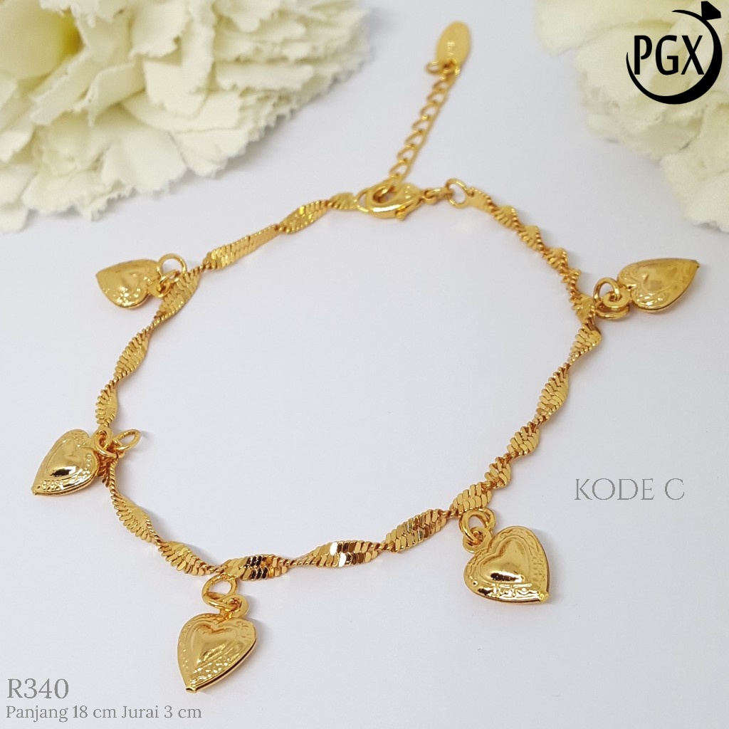 PGX Gelang Tangan Xuping Wanita Perhiasan Lapis Emas Aksesoris Fashion Premium - R340