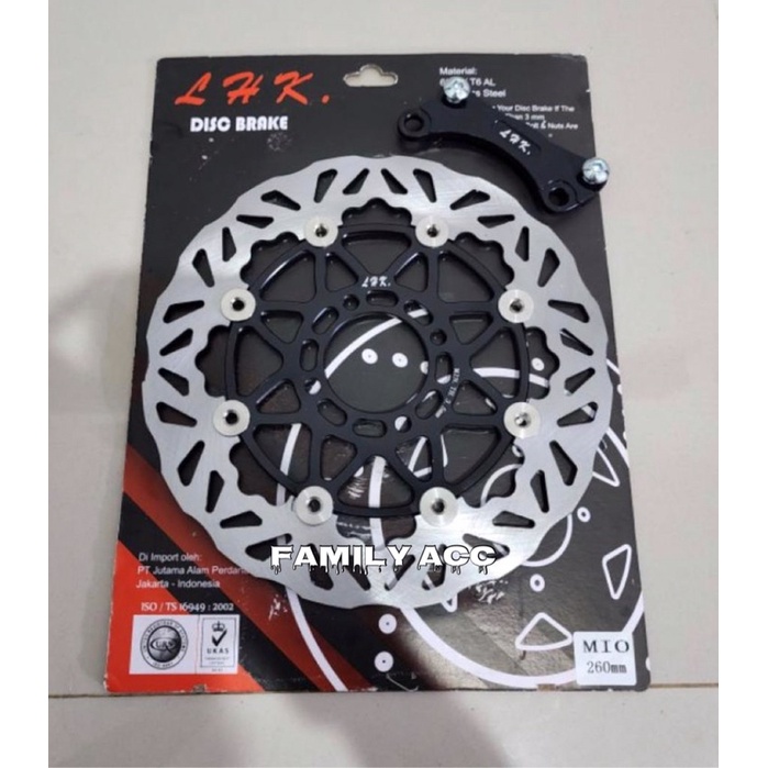 PIRINGAN CAKRAM DEPAN BESAR MIO FLOATING 260MM PLUS BREKET CNC PNP MIO SOUL / MIO SPORTY / MIO SMILE / XEON RC / XEON GT 125 LHK CNC