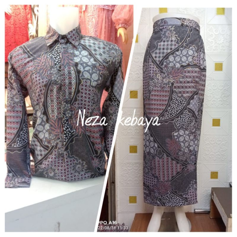 Couple rok span batik dengan kemeja batik//couple batik//rok span batik//kemeja batik