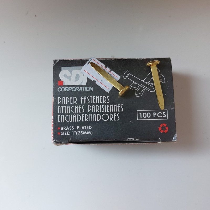 

1 PACK Paper Fasteners SDI 25mm Bentuk Paku 1 Box isi 100 Buah