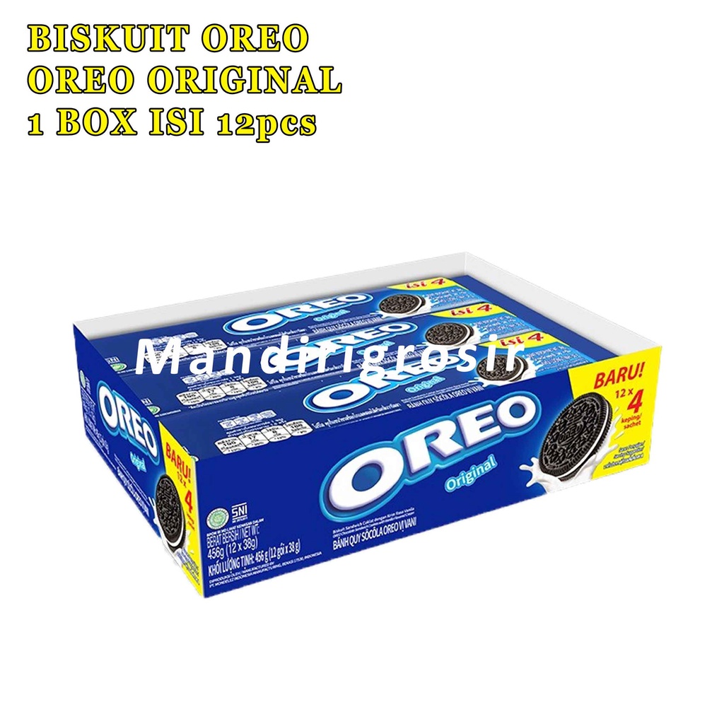 Biskuit * Oreo * Biskuit Sandwich Coklat Dengan Krim Vanilla &amp; Coklat * 1 Box 12pcs