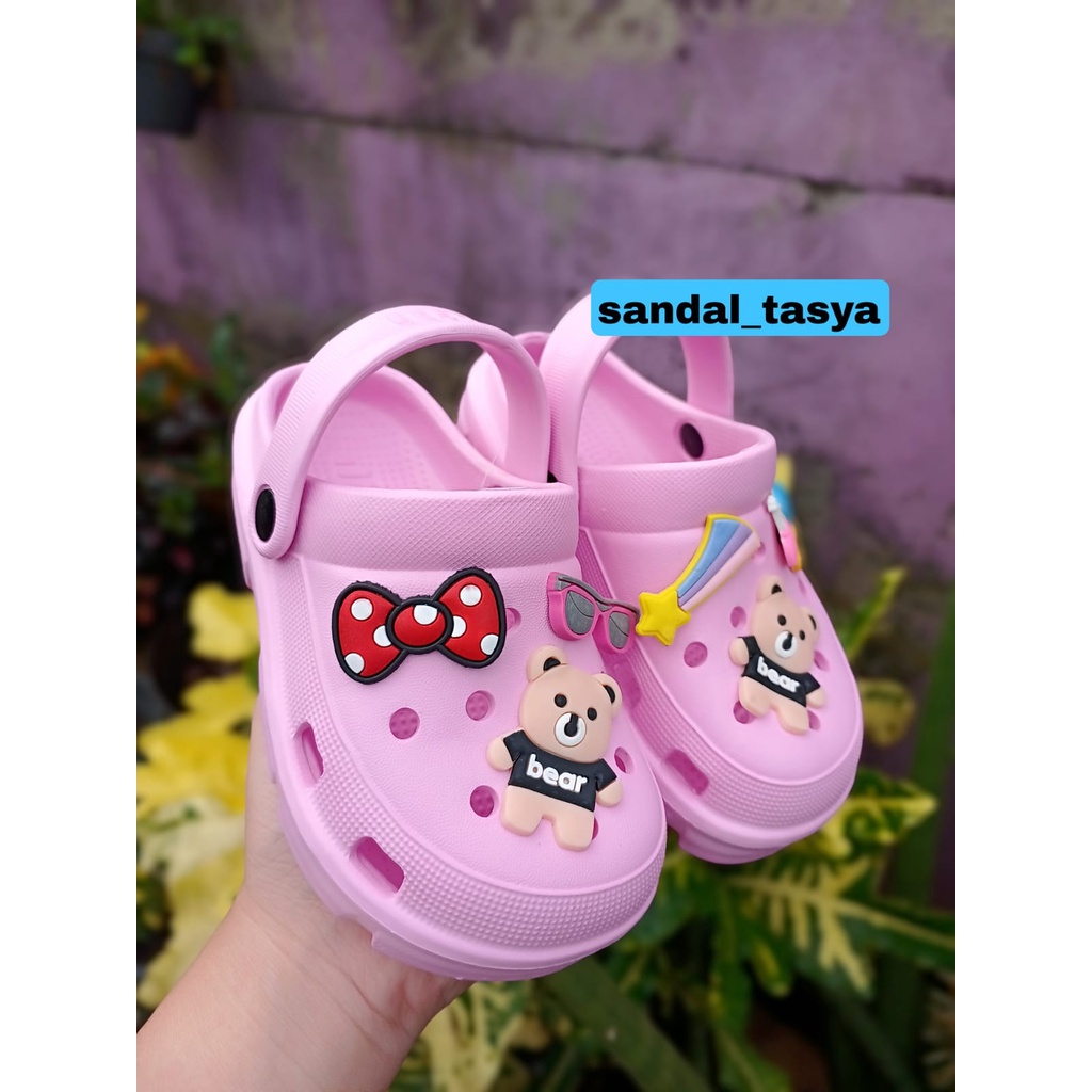 Sandal Baim Fuji Anak Perempuan 805 Karet EVA Karakter Beruang Korea Fashion Kekinian Tinggi 3 cm Umur 2 3 4 5 6 7 Tahun