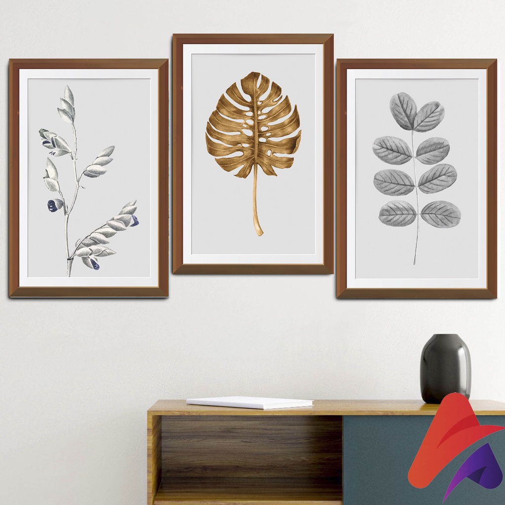 HIASAN DINDING DAUN AESTHETIC ABSTRAK (20X30) WALL DECOR PAJANGAN DINDING DAUN POSTER KAYU RUANGAN