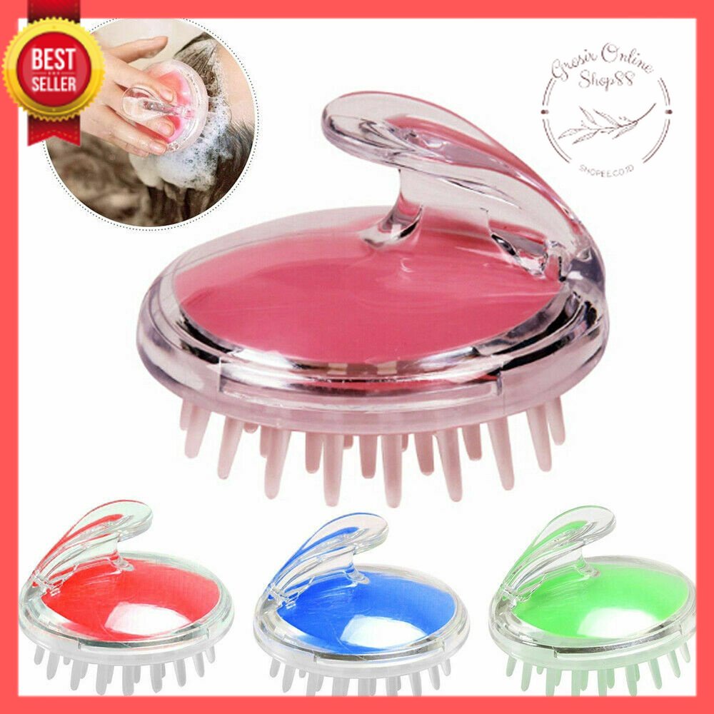 GOS-D110-Sikat Rambut Silikon Pemijat Kulit Kepala Dewasa Untuk Keramas Mandi Shampo keramas sisir mini