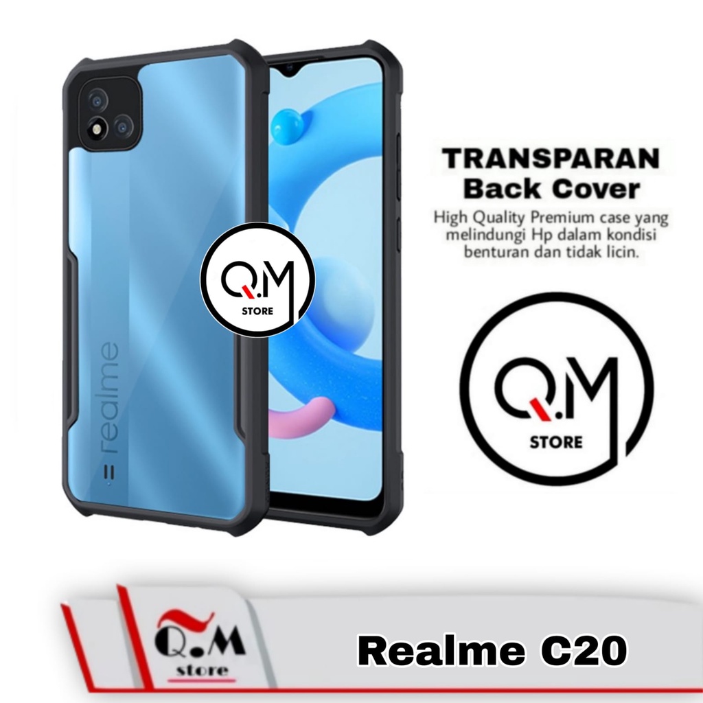 Case Realme C20 Shockproof Transparent Armor Casing Pelindung Back Cover