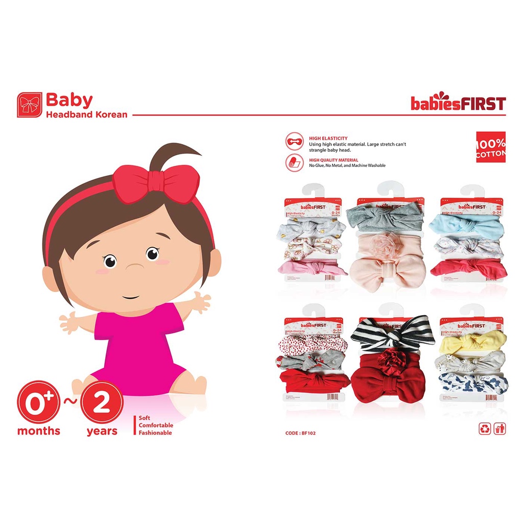 Babiesfirst Bandana Bayi Korea | Headband BabiesFirst