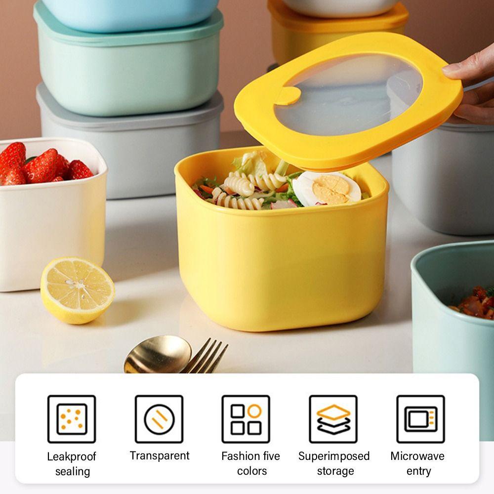 R-FLOWER Lunch Box Microwavable Untuk Pelajar Pekerja Kantor Wadah Makanan Anti Bocor